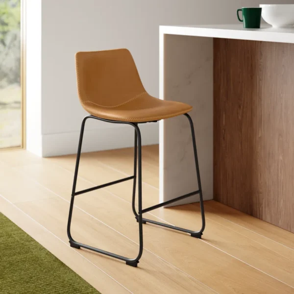Nia Vegan Leatherette Bar Chair Set of 2