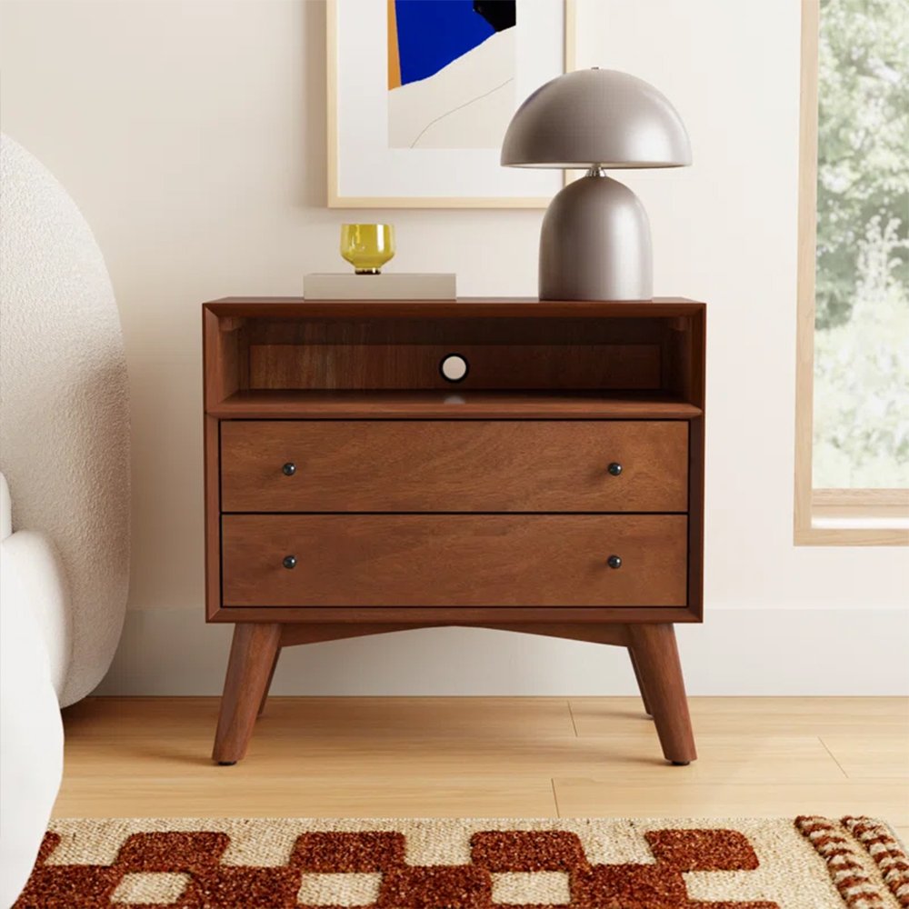 Williams Two Drawer Bedside Table with Shelf