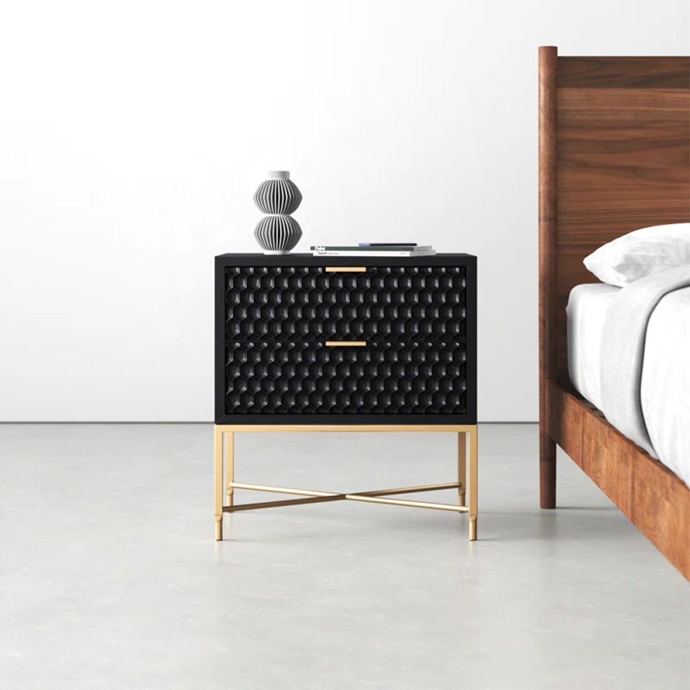 Capra Two Drawer Bedside Table