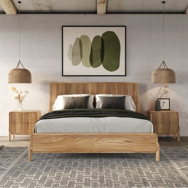 Luthien Bed with Natural Finish