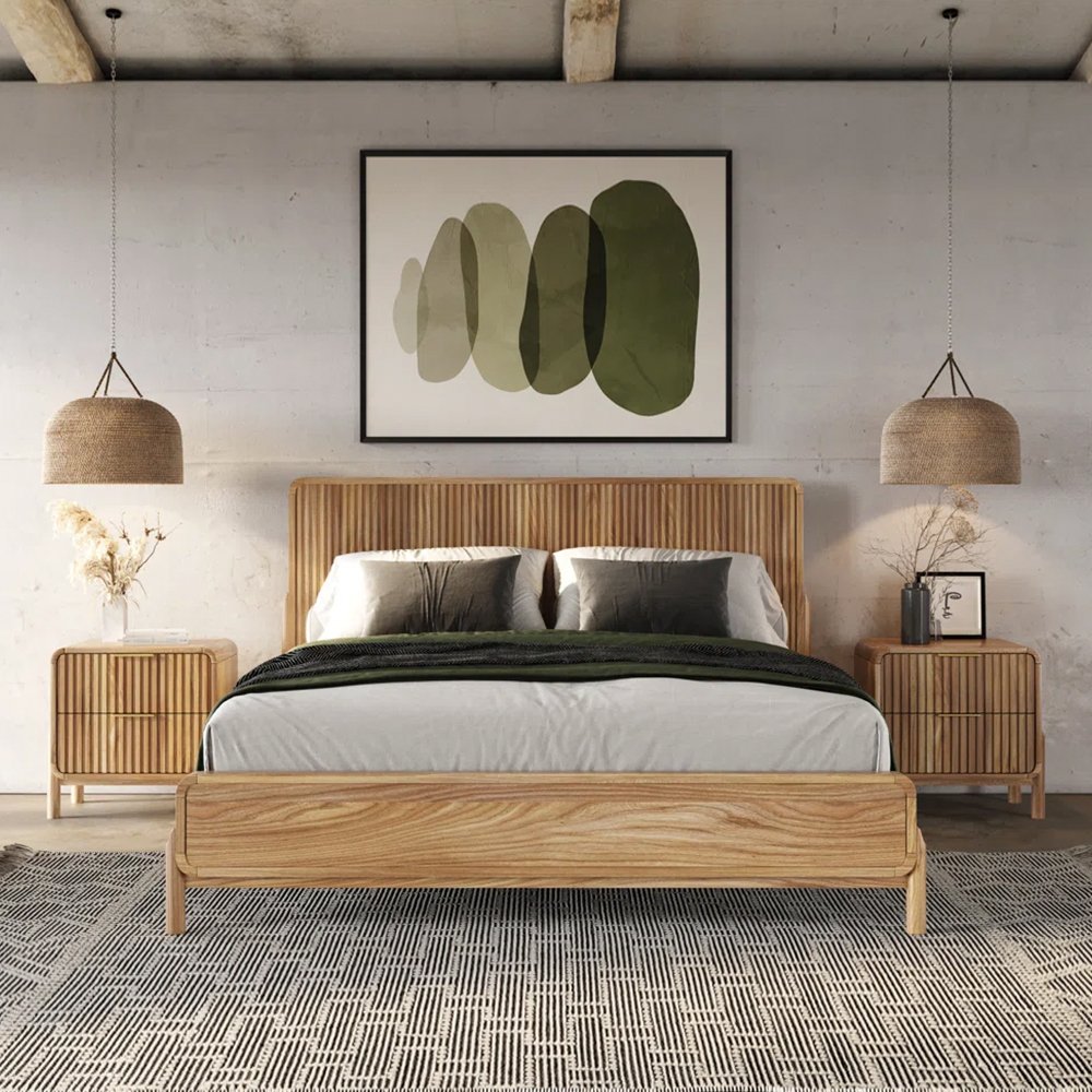 Luthien Bed with Natural Finish