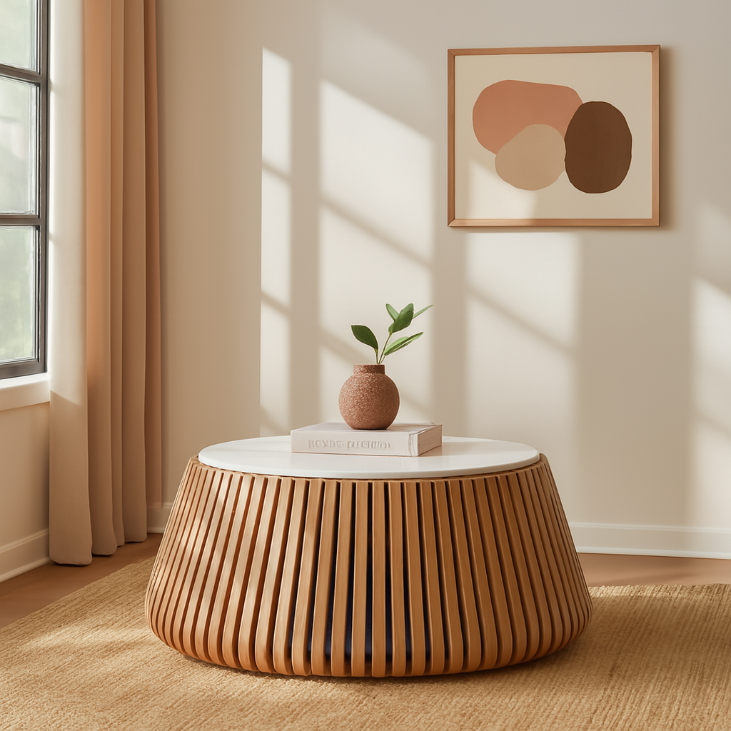 Beckton Genuine Marble Top Coffee Table