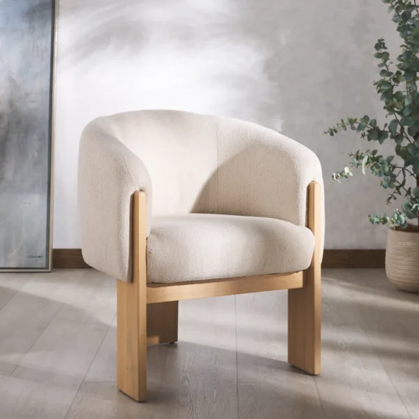 Eileen Boucle Tripod Dining Armchair