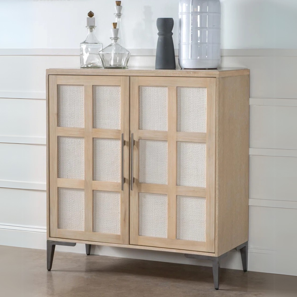 Biscayne Bar Cabinet with Natural Cane