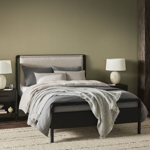 Rosedale Ebony Bed with Upholstered