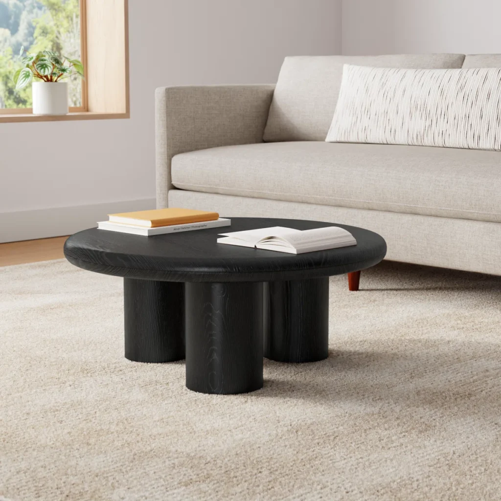 Hadi Round Black Coffee Table