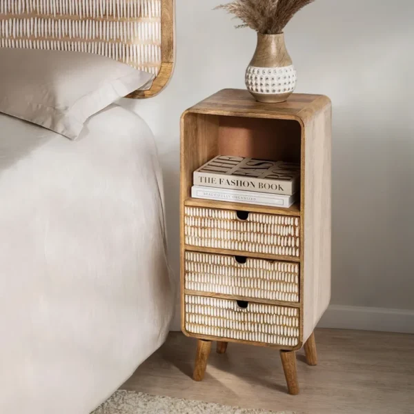 Montrose Bedside Table with 3 Drawers