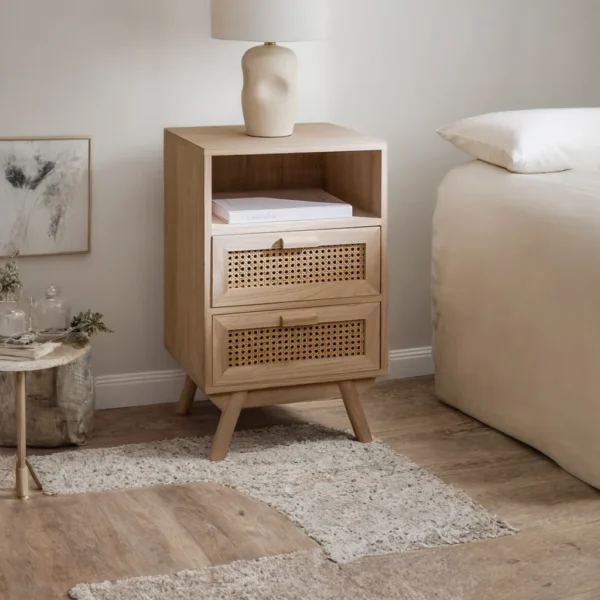 Ralik Bedside Table with Drawers