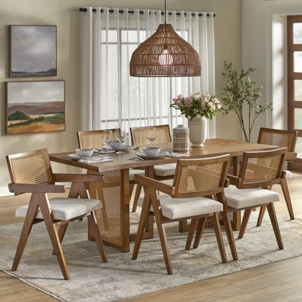 Rectangular Dining Table with 6 Chairs