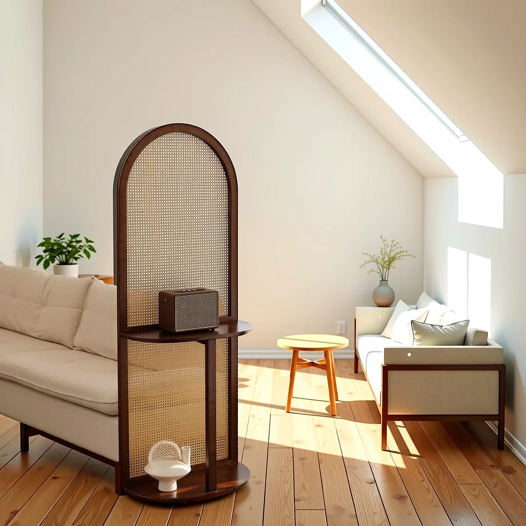 Standalone Rattan Panel Room Divider Standalone Rattan Panel Room Divider