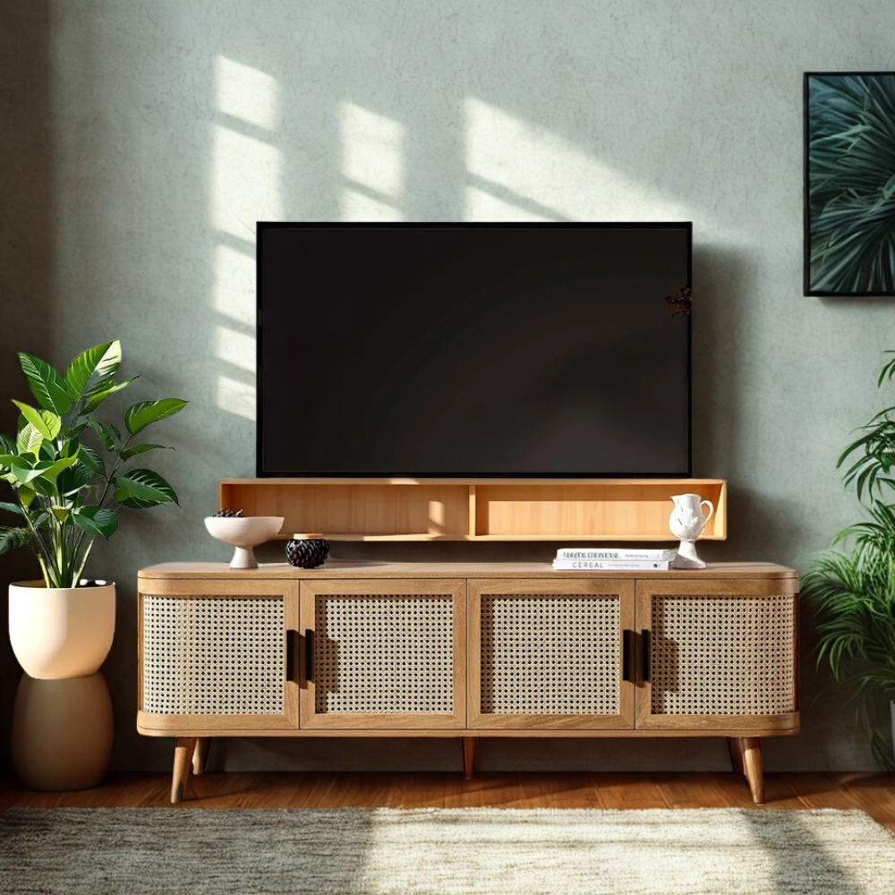 Dewpoint TV Cabinet with Rattan