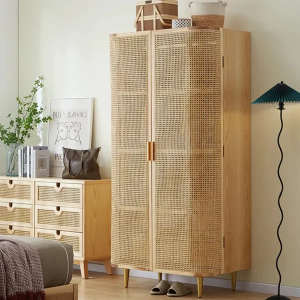 Elmstead Wardrobe with Natural Rattan