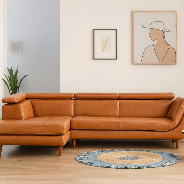 Cognac Haven Sectional Sofa