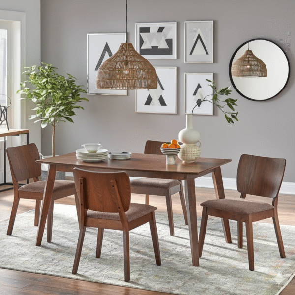 Mid-Century Dining Table with 4 Chairs