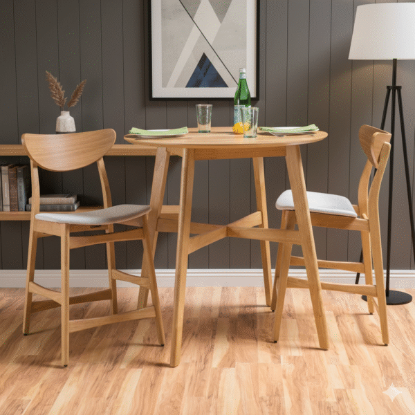 Round Dining Table with 2 Chairs