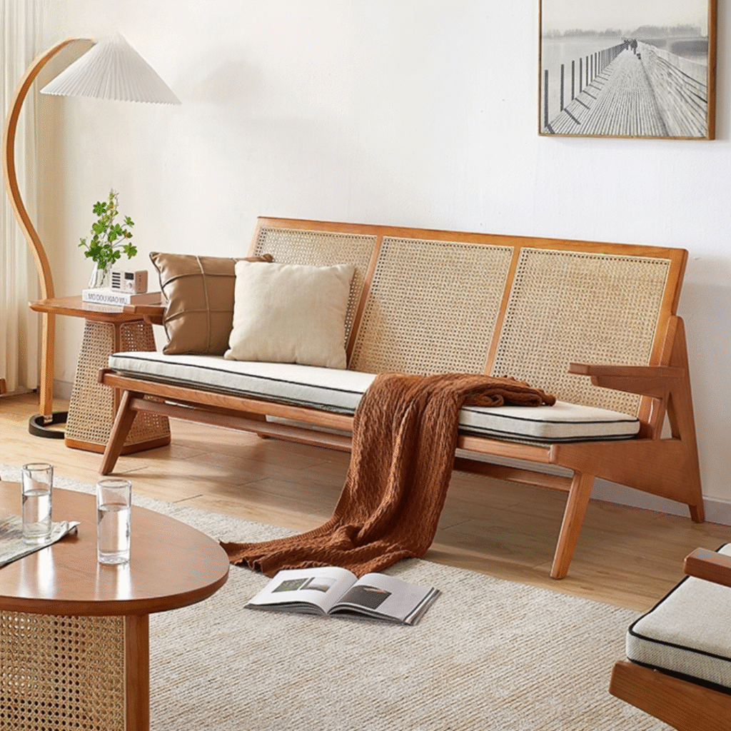 Keagan Rustic Rattan Sofa