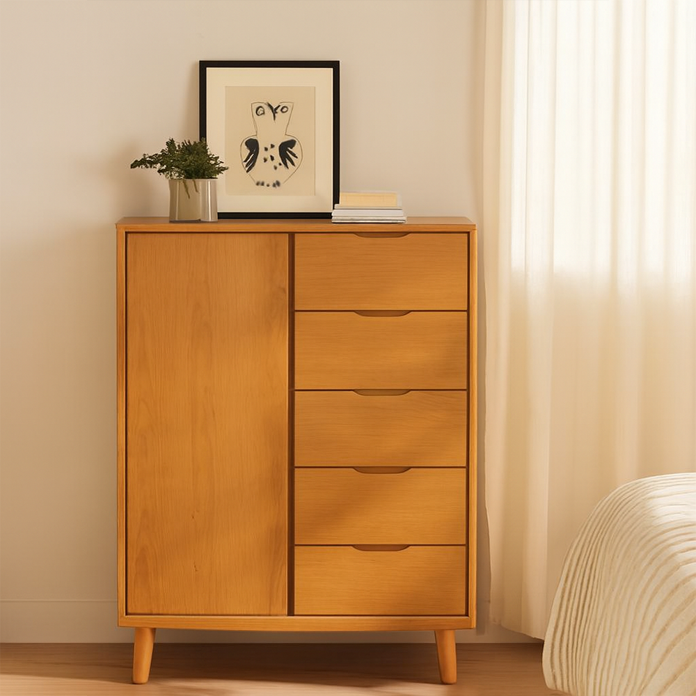 Bow 5 Drawer Low Wardrobe