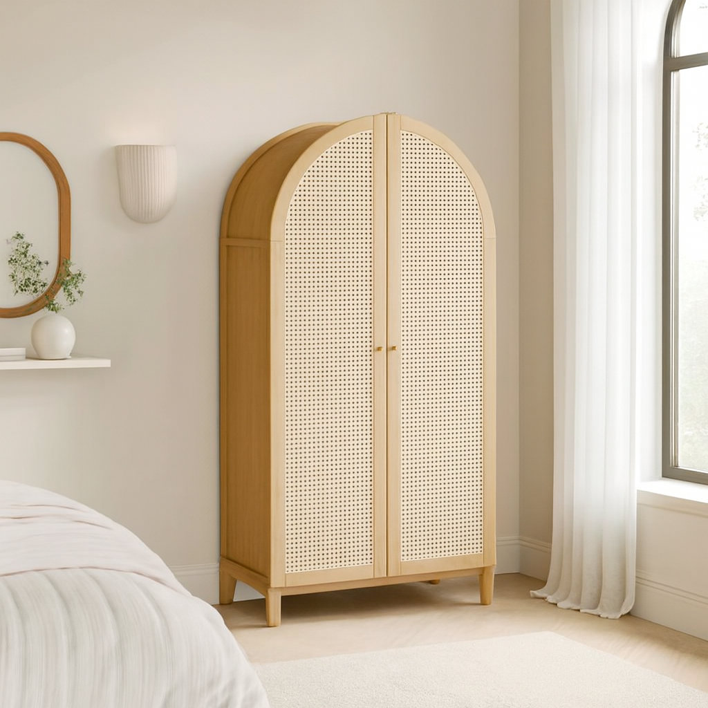 Bondi Natural Cane Wardrobe