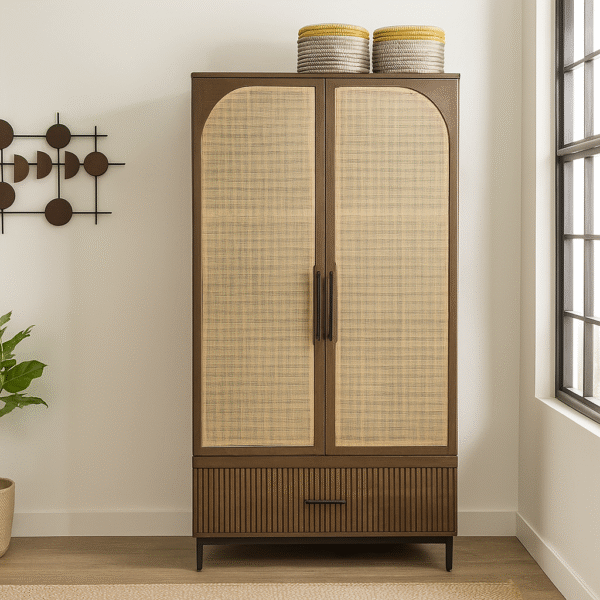 Rattan Arched Door Wardrobe
